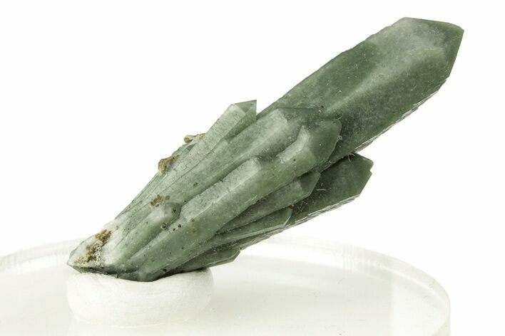 Green Hedenbergite Included Quartz Cluster - Mongolia #255828